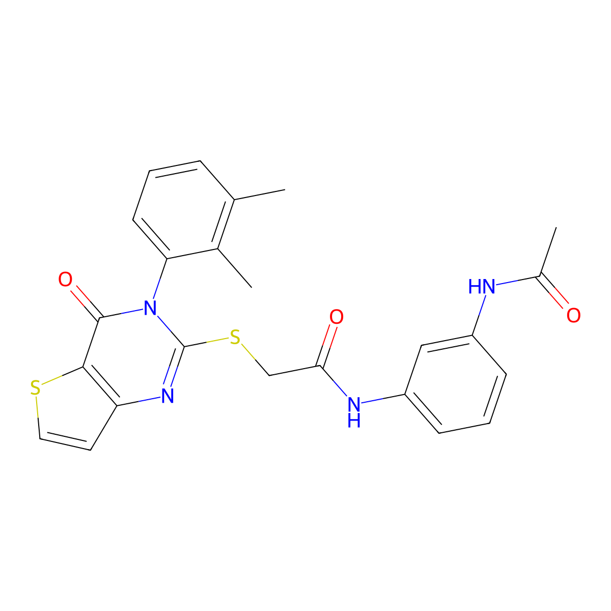 N-[3-(acetylamino)phenyl]-2-{[3-(2,3-dimethylphenyl)-4-oxo-3,4-dihydrothieno[3,2-d]pyrimidin-2-yl]sulfanyl}acetamide molecular structure, CAS 1291848-98-0