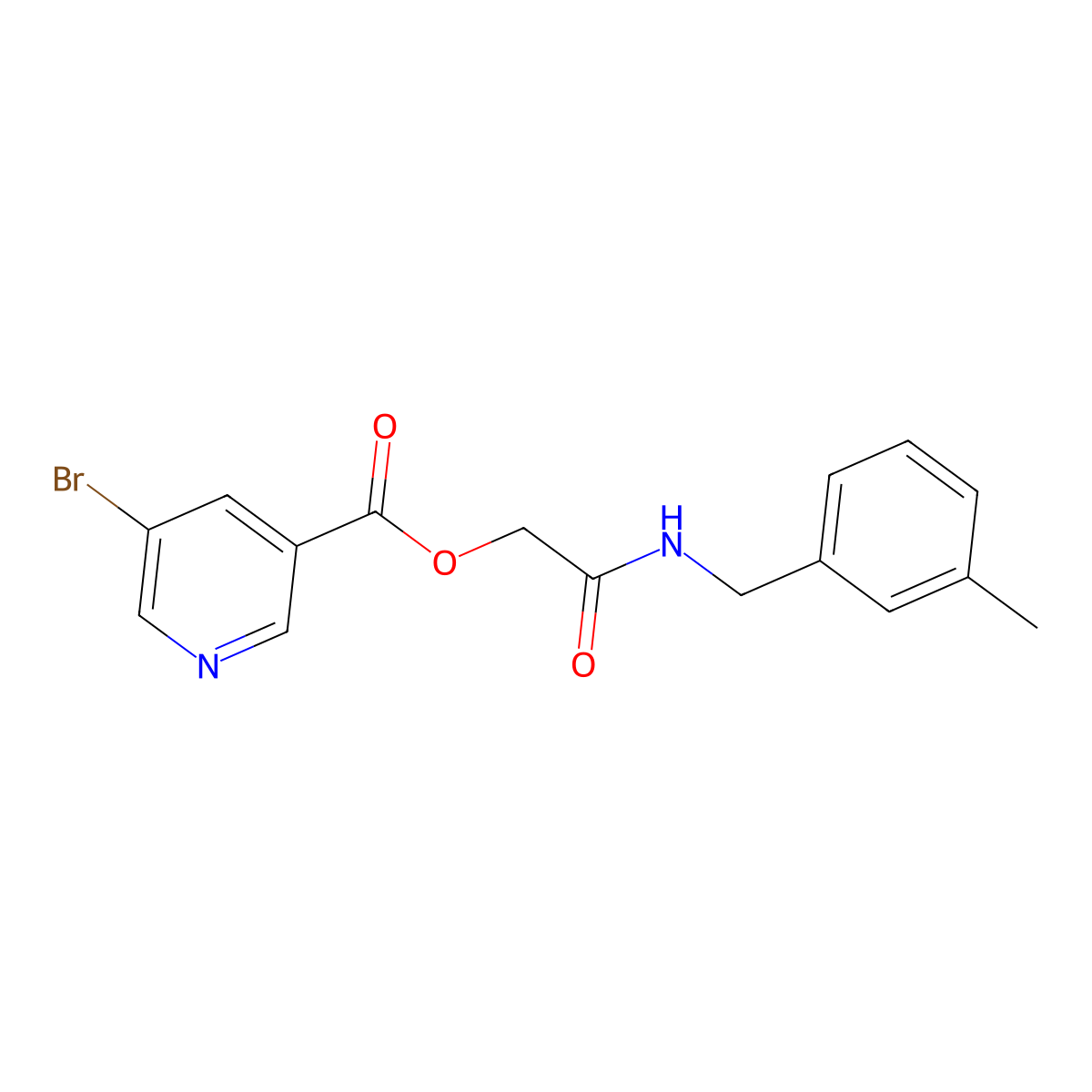 2-[(3-Methylbenzyl)amino]-2-oxoethyl 5-bromopyridine-3-carboxylate molecular structure, CAS 1291849-07-4