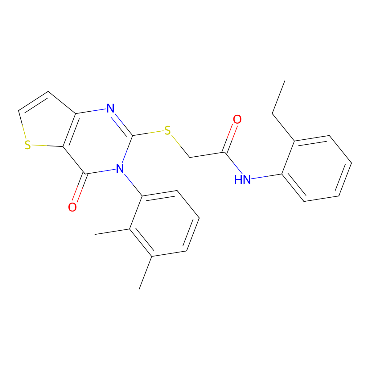 2-{[3-(2,3-dimethylphenyl)-4-oxo-3,4-dihydrothieno[3,2-d]pyrimidin-2-yl]sulfanyl}-N-(2-ethylphenyl)acetamide molecular structure, CAS 1291849-16-5