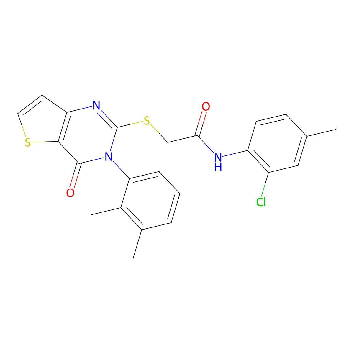 N-(2-chloro-4-methylphenyl)-2-{[3-(2,3-dimethylphenyl)-4-oxo-3,4-dihydrothieno[3,2-d]pyrimidin-2-yl]sulfanyl}acetamide molecular structure, CAS 1291849-26-7
