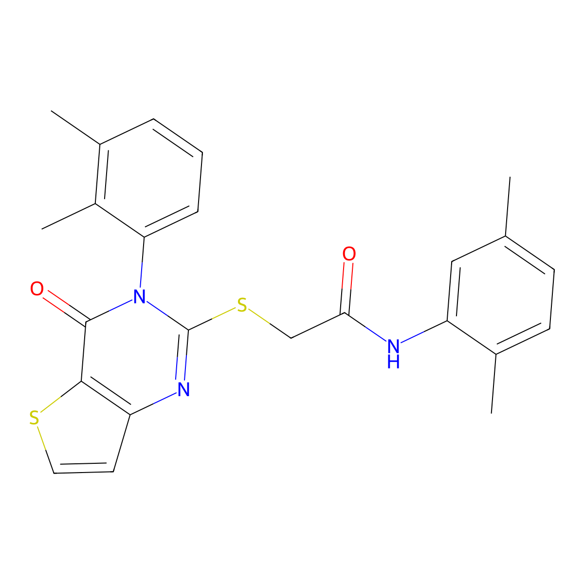 N-(2,5-dimethylphenyl)-2-{[3-(2,3-dimethylphenyl)-4-oxo-3,4-dihydrothieno[3,2-d]pyrimidin-2-yl]sulfanyl}acetamide molecular structure, CAS 1291849-32-5