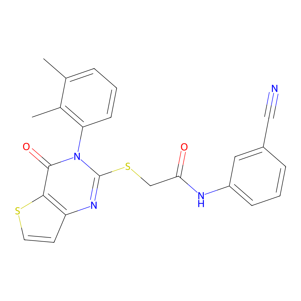 N-(3-cyanophenyl)-2-{[3-(2,3-dimethylphenyl)-4-oxo-3,4-dihydrothieno[3,2-d]pyrimidin-2-yl]sulfanyl}acetamide molecular structure, CAS 1291849-39-2