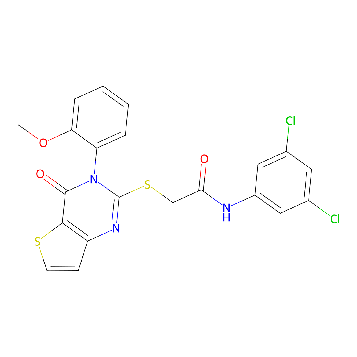N-(3,5-dichlorophenyl)-2-{[3-(2-methoxyphenyl)-4-oxo-3,4-dihydrothieno[3,2-d]pyrimidin-2-yl]sulfanyl}acetamide molecular structure, CAS 1291849-69-8