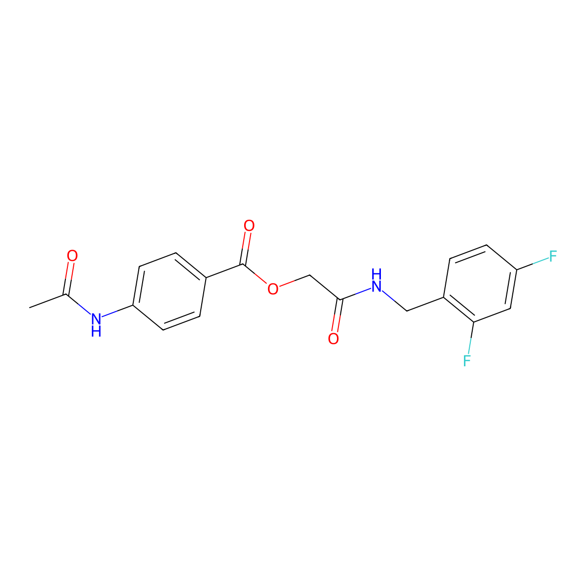2-[(2,4-Difluorobenzyl)amino]-2-oxoethyl 4-(acetylamino)benzoate molecular structure, CAS 1291851-04-1