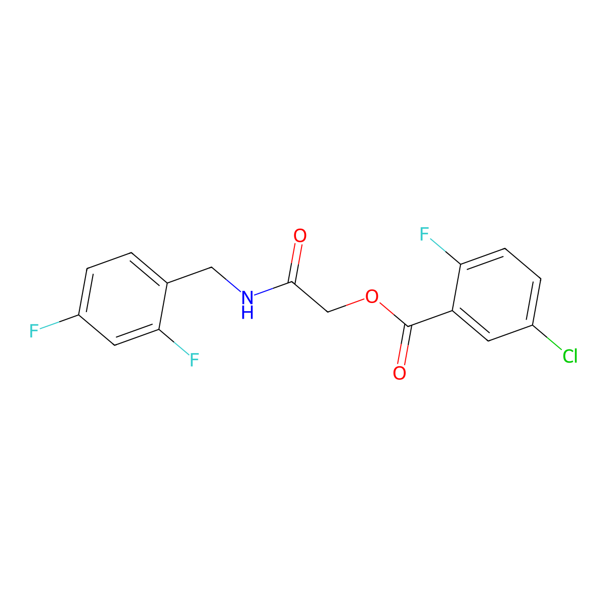 2-((2,4-Difluorobenzyl)amino)-2-oxoethyl 5-chloro-2-fluorobenzoate molecular structure, CAS 1291851-78-9