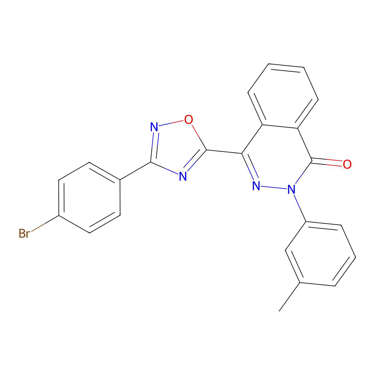 4-[3-(4-bromophenyl)-1,2,4-oxadiazol-5-yl]-2-(3-methylphenyl)phthalazin-1(2H)-one molecular structure, CAS 1291852-11-3