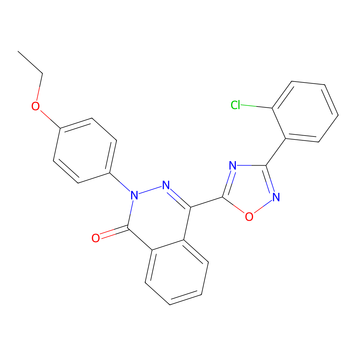 4-[3-(2-chlorophenyl)-1,2,4-oxadiazol-5-yl]-2-(4-ethoxyphenyl)phthalazin-1(2H)-one molecular structure, CAS 1291852-15-7