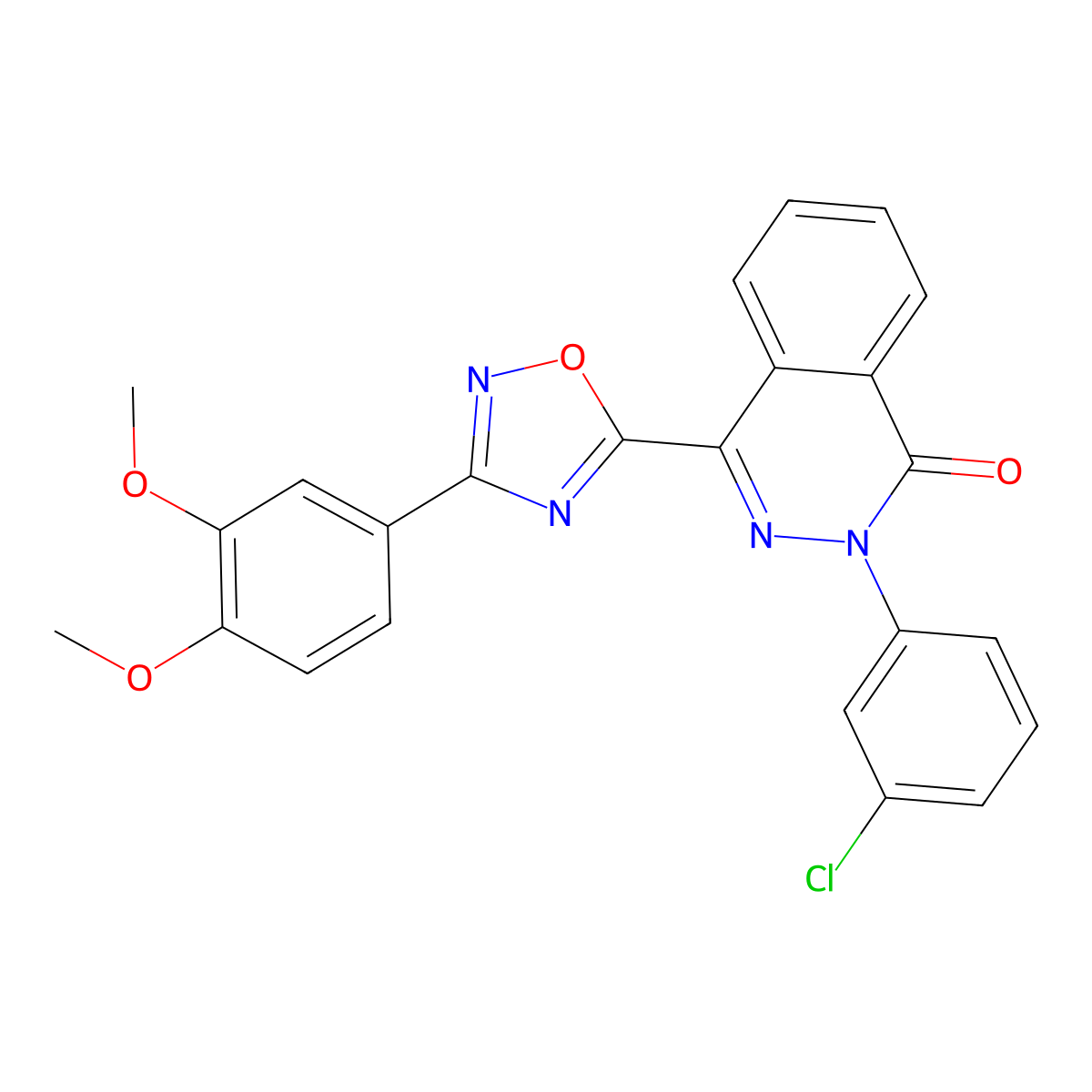 2-(3-chlorophenyl)-4-[3-(3,4-dimethoxyphenyl)-1,2,4-oxadiazol-5-yl]phthalazin-1(2H)-one molecular structure, CAS 1291852-17-9