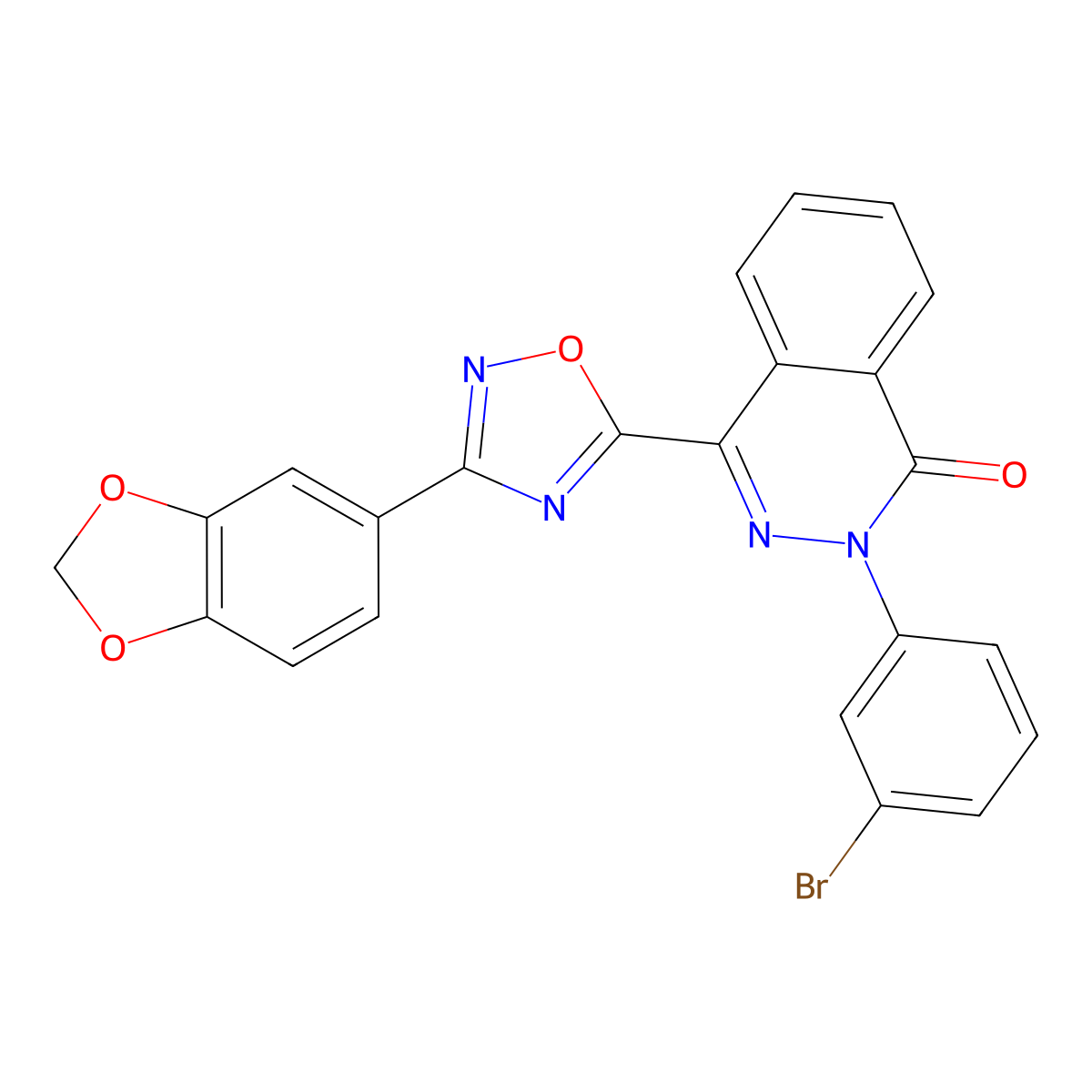 4-[3-(1,3-benzodioxol-5-yl)-1,2,4-oxadiazol-5-yl]-2-(3-bromophenyl)phthalazin-1(2H)-one molecular structure, CAS 1291852-24-8