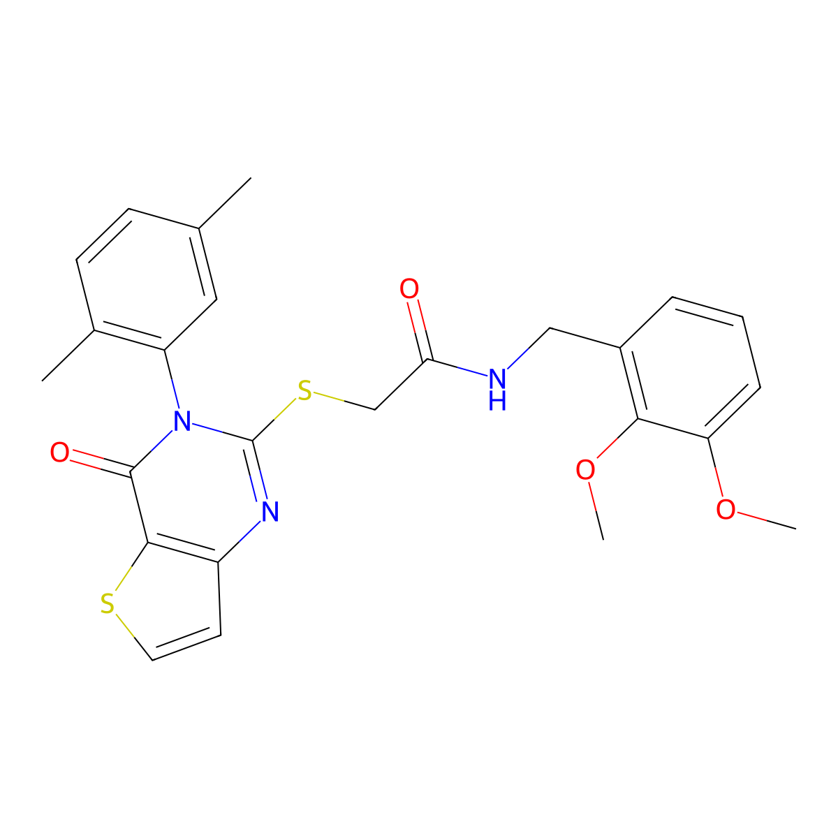 N-(2,3-dimethoxybenzyl)-2-{[3-(2,5-dimethylphenyl)-4-oxo-3,4-dihydrothieno[3,2-d]pyrimidin-2-yl]sulfanyl}acetamide molecular structure, CAS 1291852-25-9