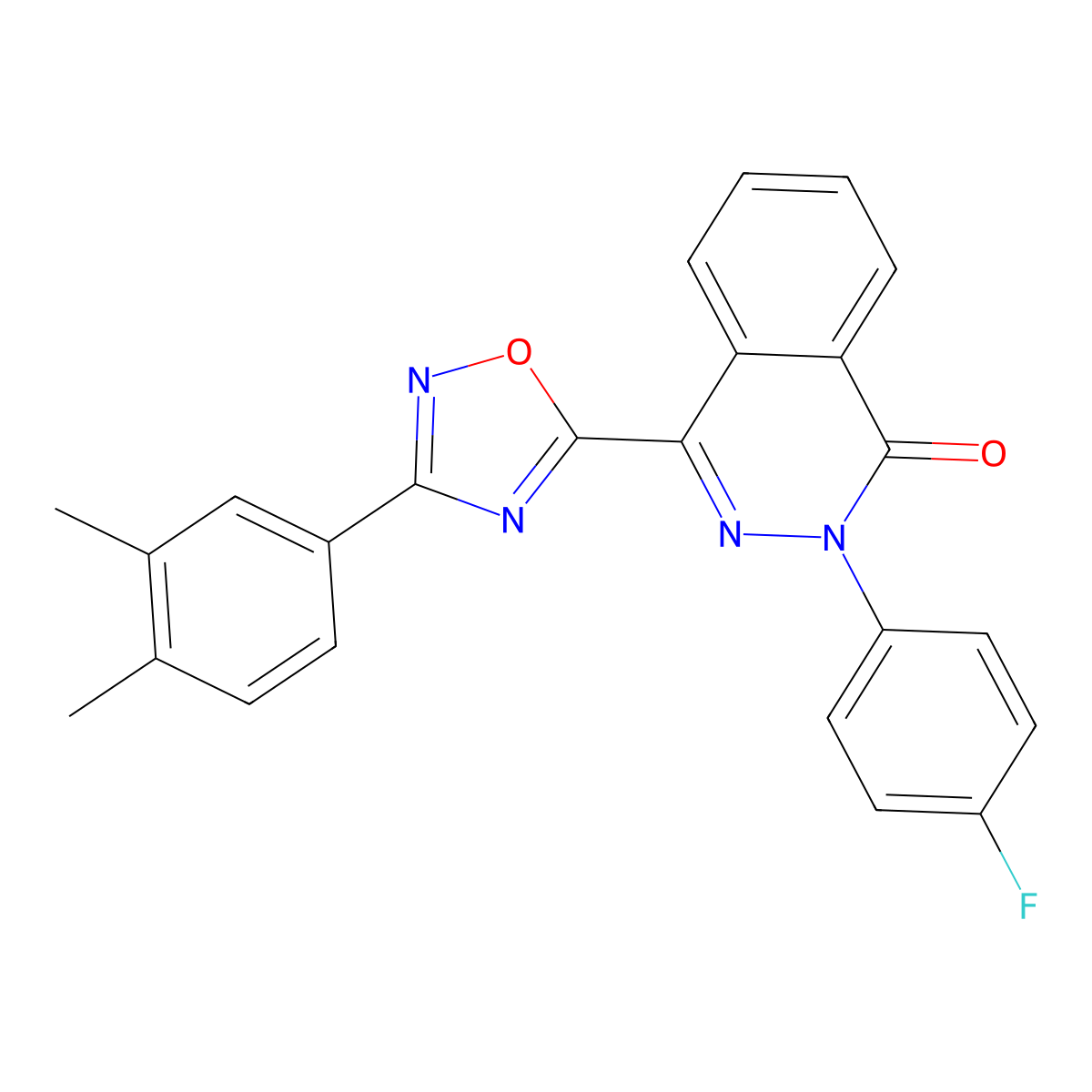 4-[3-(3,4-dimethylphenyl)-1,2,4-oxadiazol-5-yl]-2-(4-fluorophenyl)phthalazin-1(2H)-one molecular structure, CAS 1291852-26-0