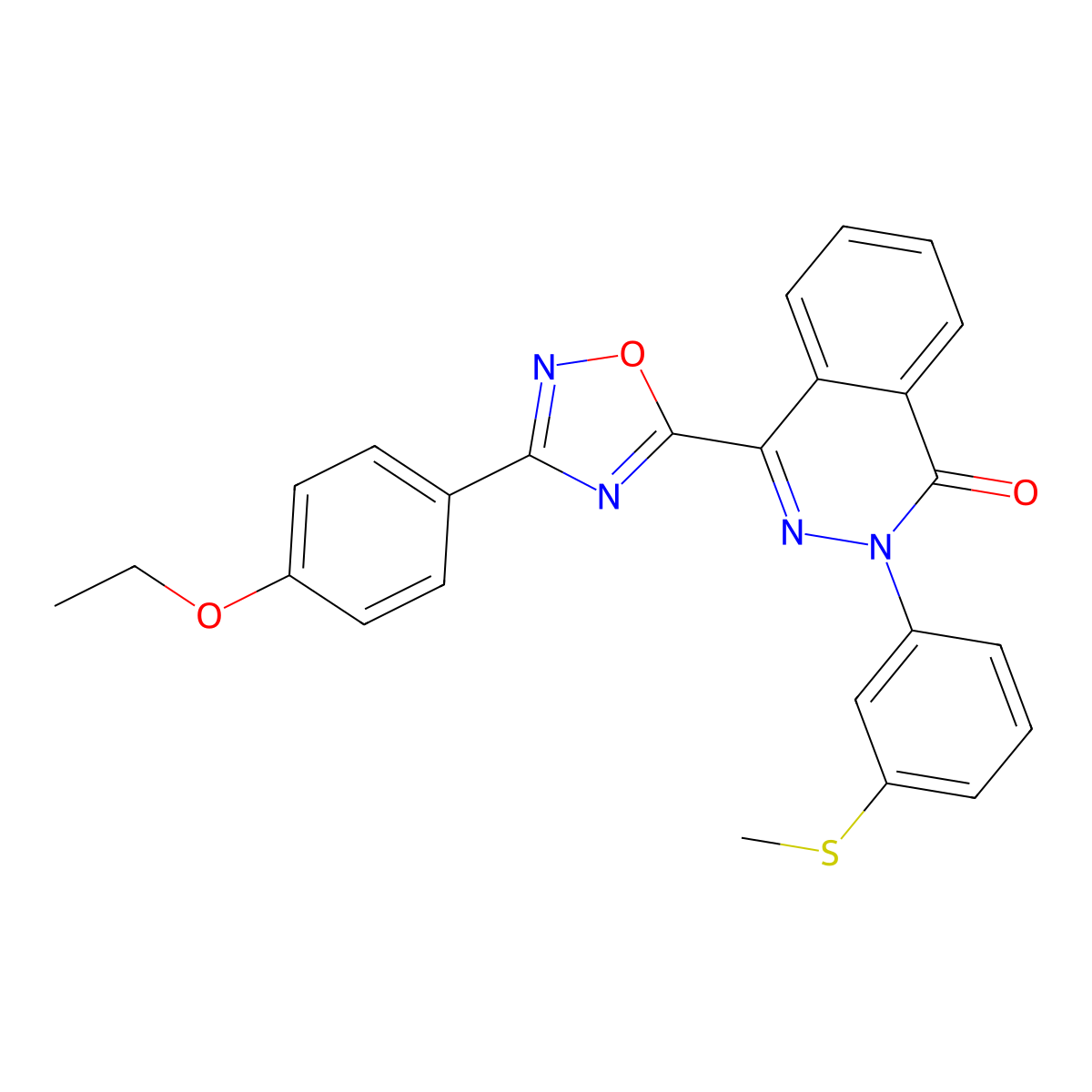 4-[3-(4-ethoxyphenyl)-1,2,4-oxadiazol-5-yl]-2-[3-(methylthio)phenyl]phthalazin-1(2H)-one molecular structure, CAS 1291852-31-7