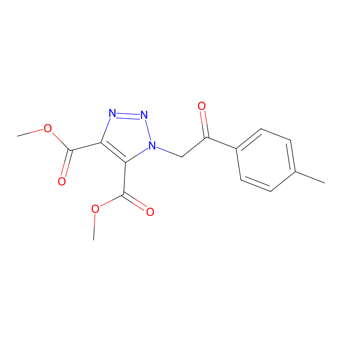 dimethyl 1-[2-(4-methylphenyl)-2-oxoethyl]-1H-1,2,3-triazole-4,5-dicarboxylate molecular structure, CAS 1291852-40-8