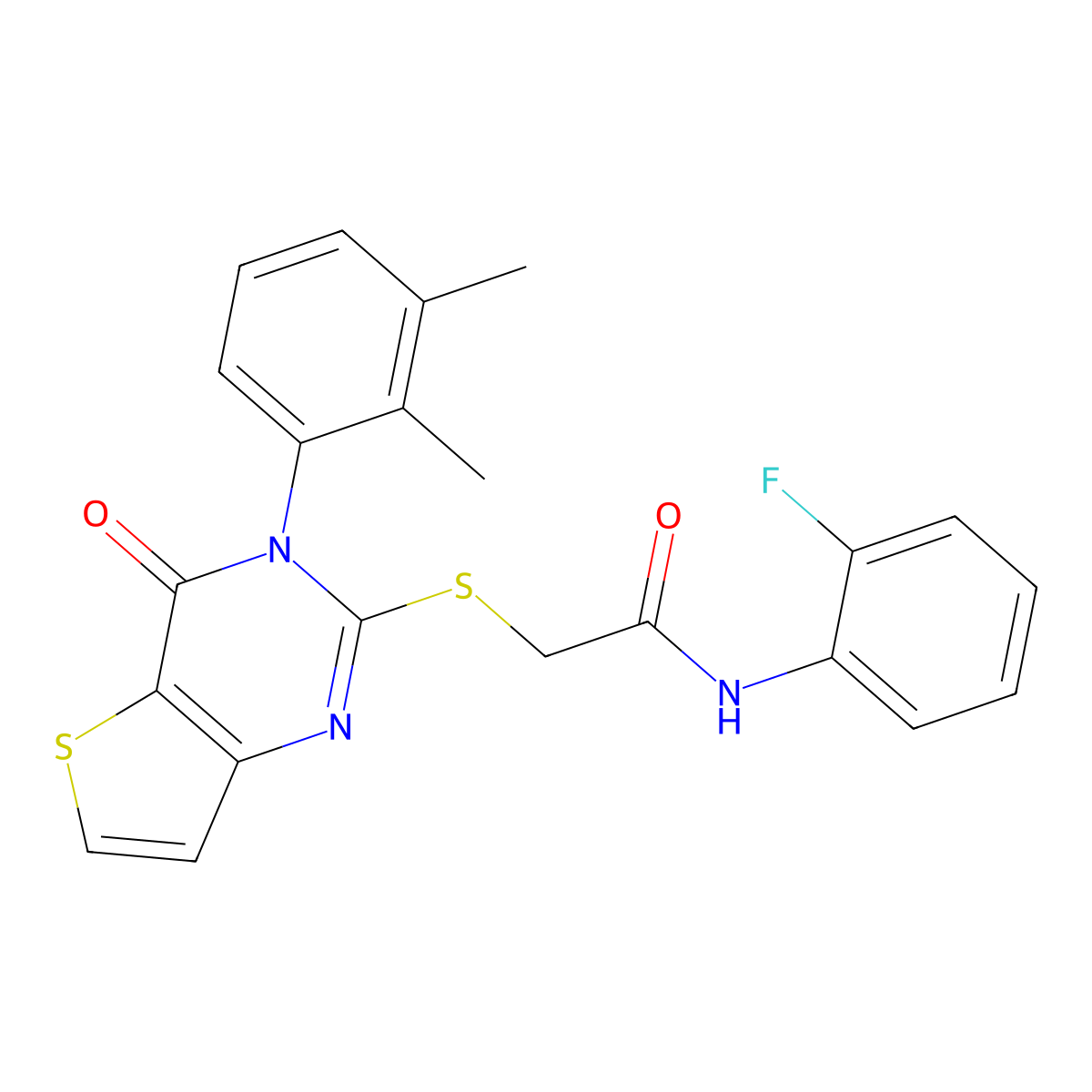 2-{[3-(2,3-dimethylphenyl)-4-oxo-3,4-dihydrothieno[3,2-d]pyrimidin-2-yl]sulfanyl}-N-(2-fluorophenyl)acetamide molecular structure, CAS 1291852-64-6