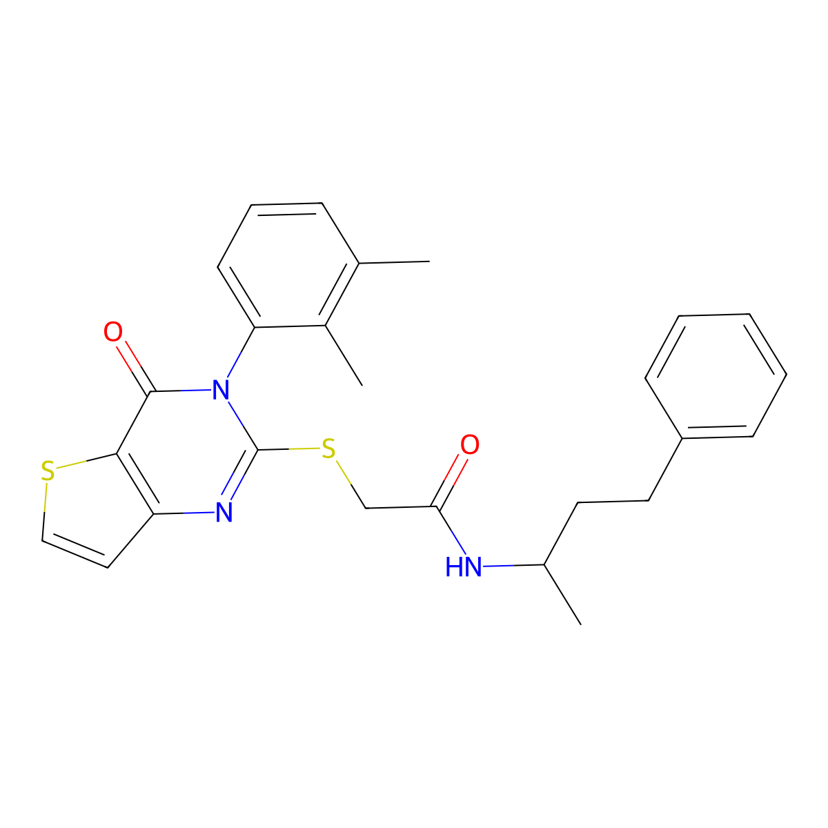 2-{[3-(2,3-dimethylphenyl)-4-oxo-3,4-dihydrothieno[3,2-d]pyrimidin-2-yl]sulfanyl}-N-(4-phenylbutan-2-yl)acetamide molecular structure, CAS 1291852-69-1