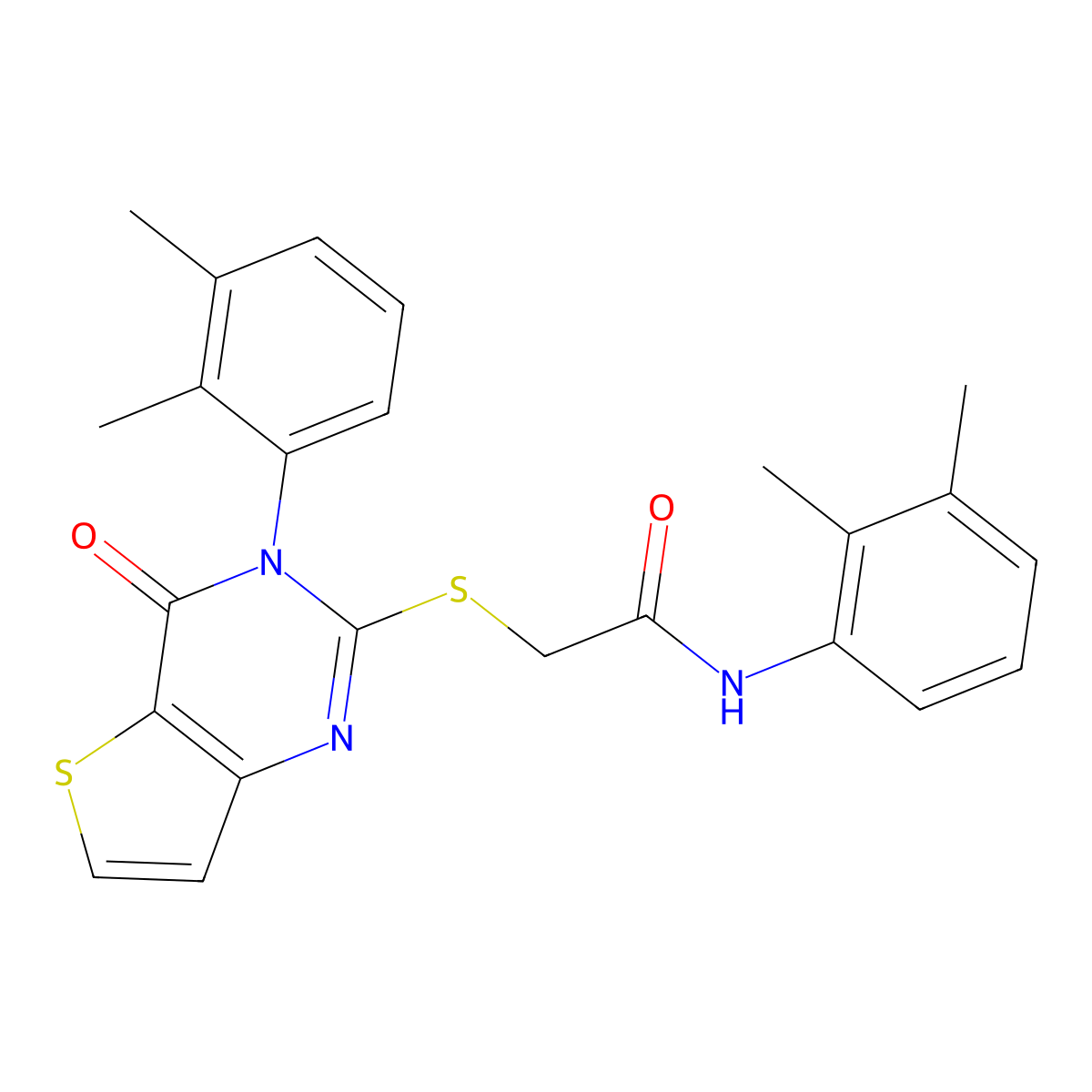 N-(2,3-dimethylphenyl)-2-{[3-(2,3-dimethylphenyl)-4-oxo-3,4-dihydrothieno[3,2-d]pyrimidin-2-yl]sulfanyl}acetamide molecular structure, CAS 1291852-73-7