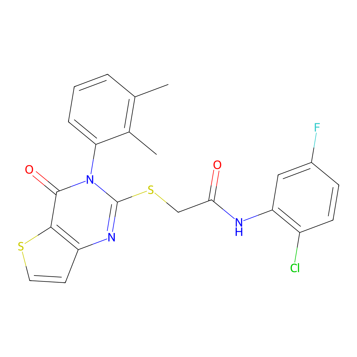 N-(2-chloro-5-fluorophenyl)-2-{[3-(2,3-dimethylphenyl)-4-oxo-3,4-dihydrothieno[3,2-d]pyrimidin-2-yl]sulfanyl}acetamide molecular structure, CAS 1291852-77-1