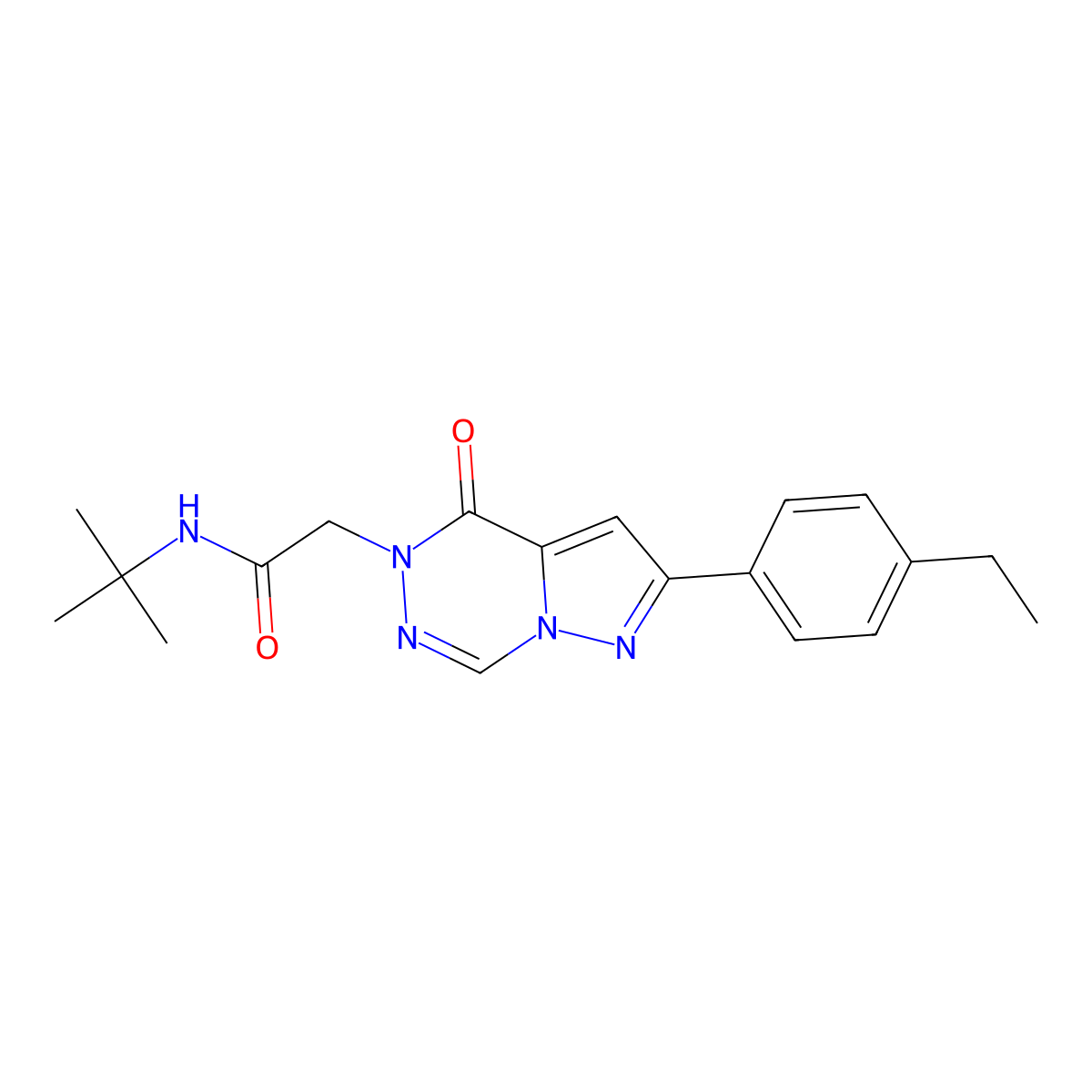 N-tert-butyl-2-[2-(4-ethylphenyl)-4-oxopyrazolo[1,5-d][1,2,4]triazin-5(4H)-yl]acetamide molecular structure, CAS 1291853-00-3