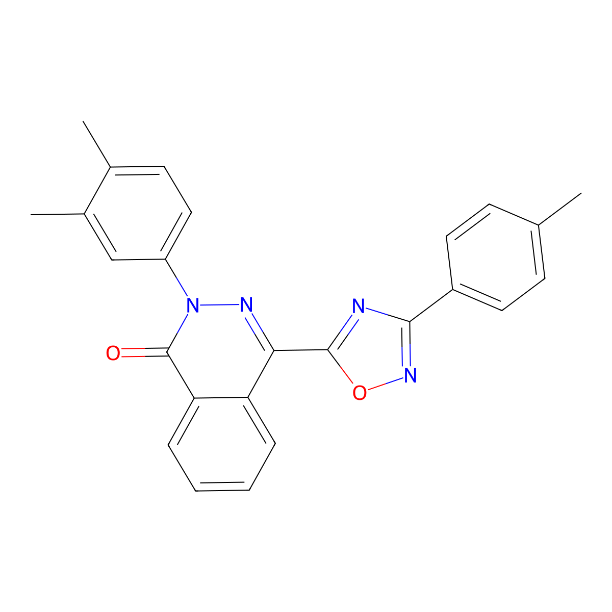 2-(3,4-Dimethylphenyl)-4-[3-(4-methylphenyl)-1,2,4-oxadiazol-5-yl]-1,2-dihydrophthalazin-1-one molecular structure, CAS 1291853-02-5