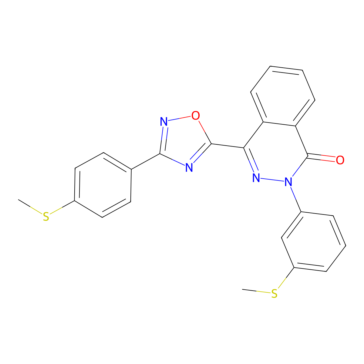 2-[3-(methylsulfanyl)phenyl]-4-{3-[4-(methylsulfanyl)phenyl]-1,2,4-oxadiazol-5-yl}phthalazin-1(2H)-one molecular structure, CAS 1291853-10-5