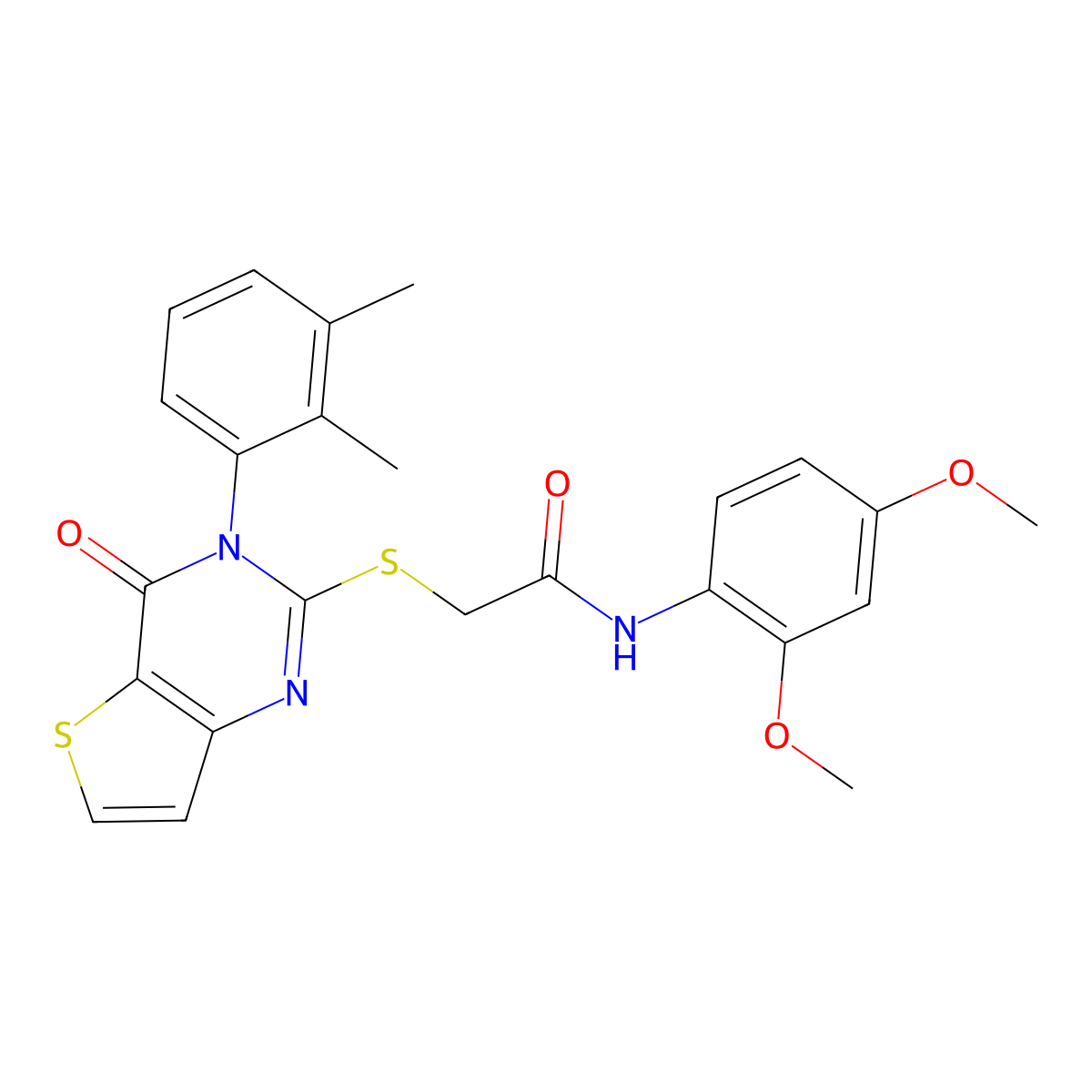 N-(2,4-dimethoxyphenyl)-2-{[3-(2,3-dimethylphenyl)-4-oxo-3,4-dihydrothieno[3,2-d]pyrimidin-2-yl]sulfanyl}acetamide molecular structure, CAS 1291853-69-4