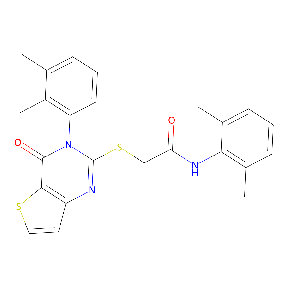 N-(2,6-dimethylphenyl)-2-{[3-(2,3-dimethylphenyl)-4-oxo-3,4-dihydrothieno[3,2-d]pyrimidin-2-yl]sulfanyl}acetamide molecular structure, CAS 1291853-72-9