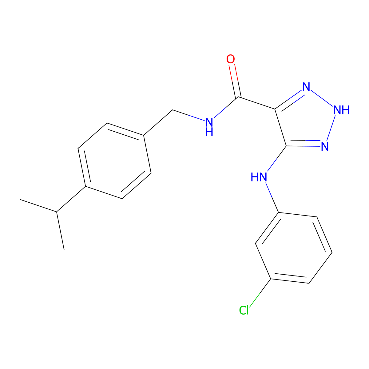 5-[(3-chlorophenyl)amino]-N-[4-(propan-2-yl)benzyl]-1H-1,2,3-triazole-4-carboxamide molecular structure, CAS 1291853-95-6