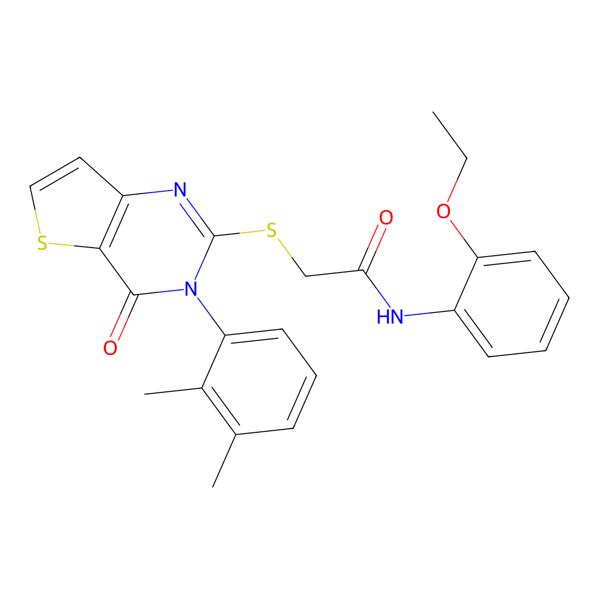 2-{[3-(2,3-dimethylphenyl)-4-oxo-3,4-dihydrothieno[3,2-d]pyrimidin-2-yl]sulfanyl}-N-(2-ethoxyphenyl)acetamide molecular structure, CAS 1291854-25-5