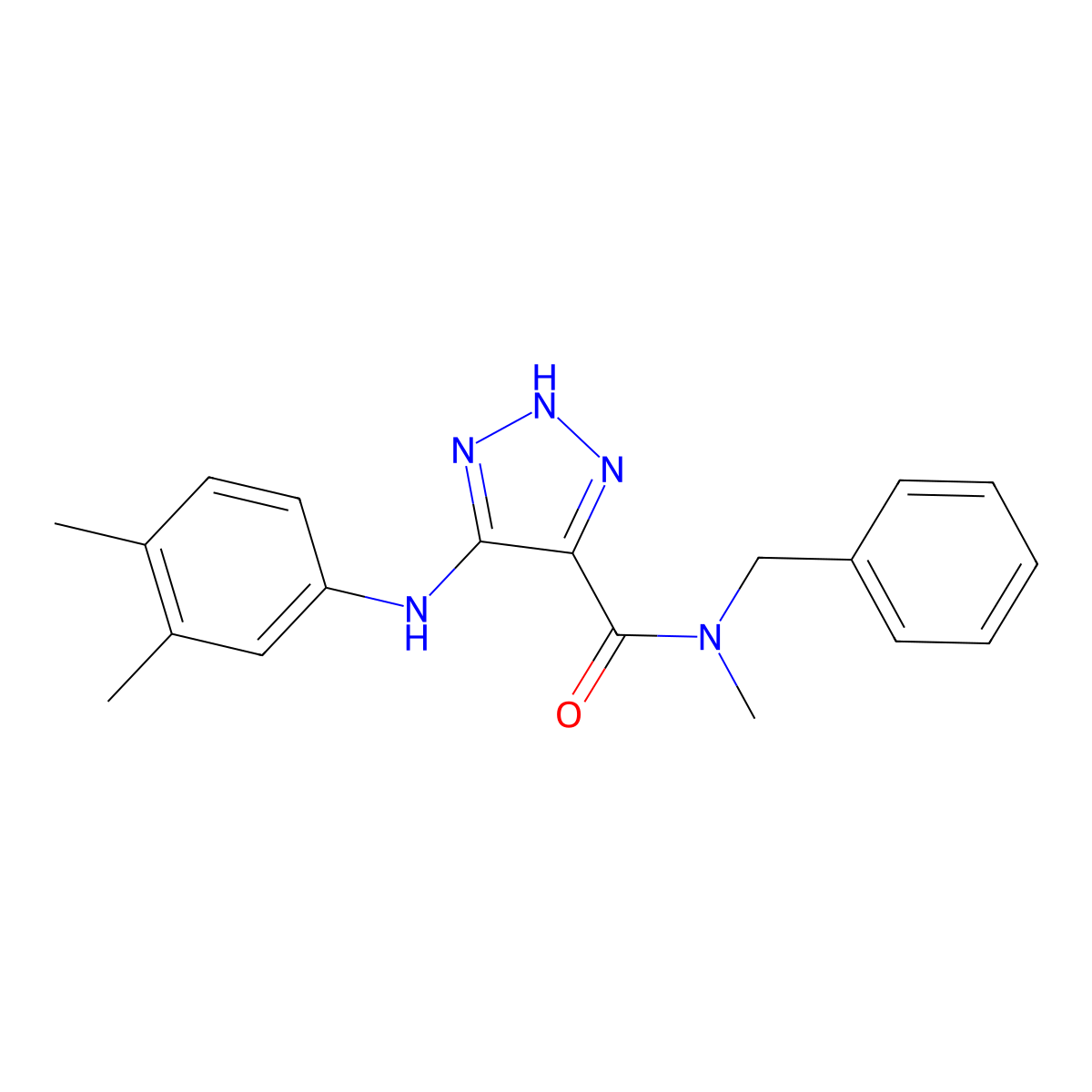N-benzyl-5-[(3,4-dimethylphenyl)amino]-N-methyl-1H-1,2,3-triazole-4-carboxamide molecular structure, CAS 1291854-27-7