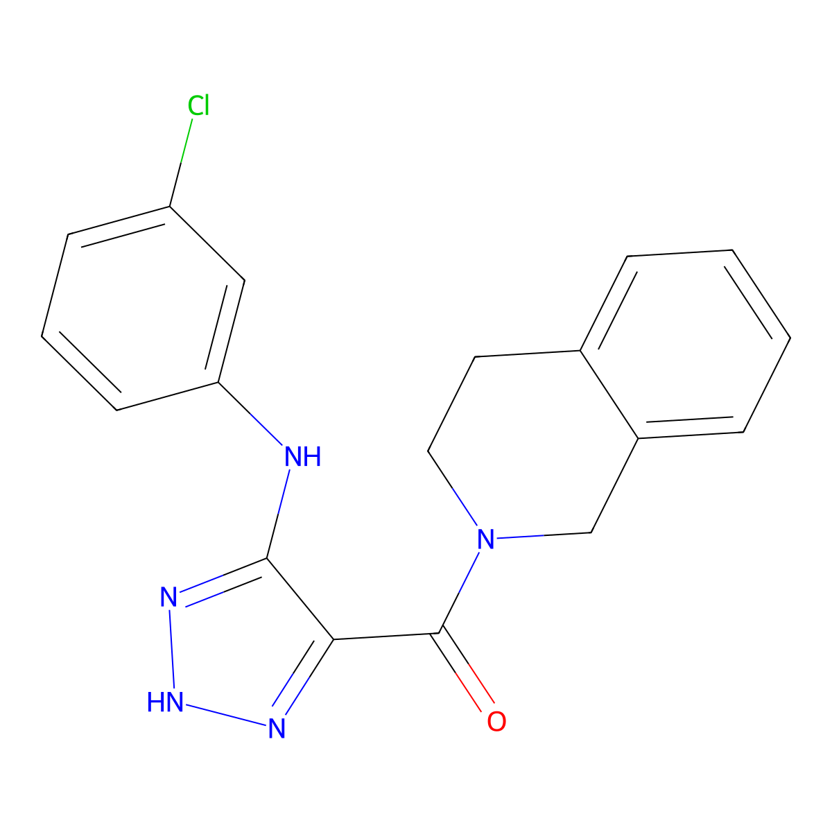 (5-((3-chlorophenyl)amino)-1H-1,2,3-triazol-4-yl)(3,4-dihydroisoquinolin-2(1H)-yl)methanone molecular structure, CAS 1291854-29-9