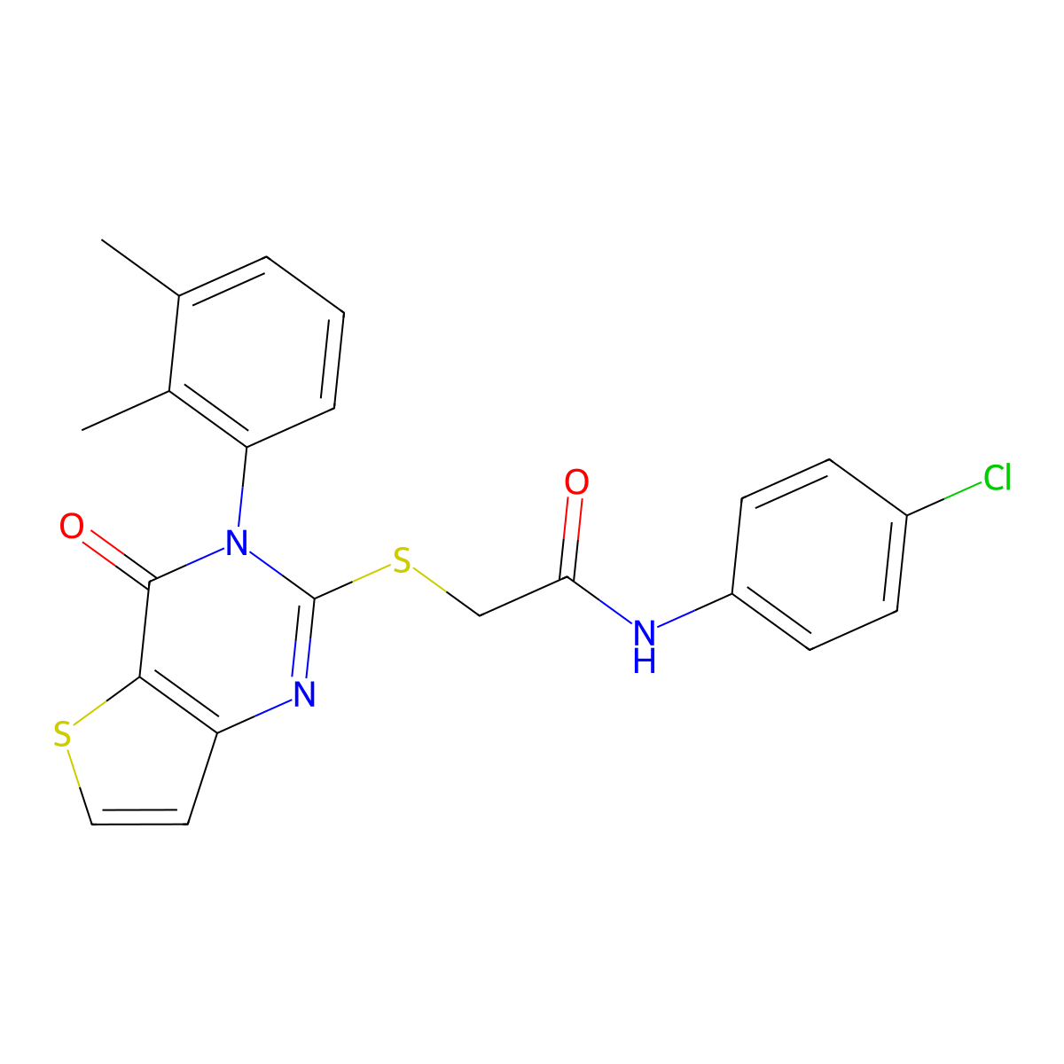 N-(4-chlorophenyl)-2-{[3-(2,3-dimethylphenyl)-4-oxo-3,4-dihydrothieno[3,2-d]pyrimidin-2-yl]sulfanyl}acetamide molecular structure, CAS 1291854-56-2