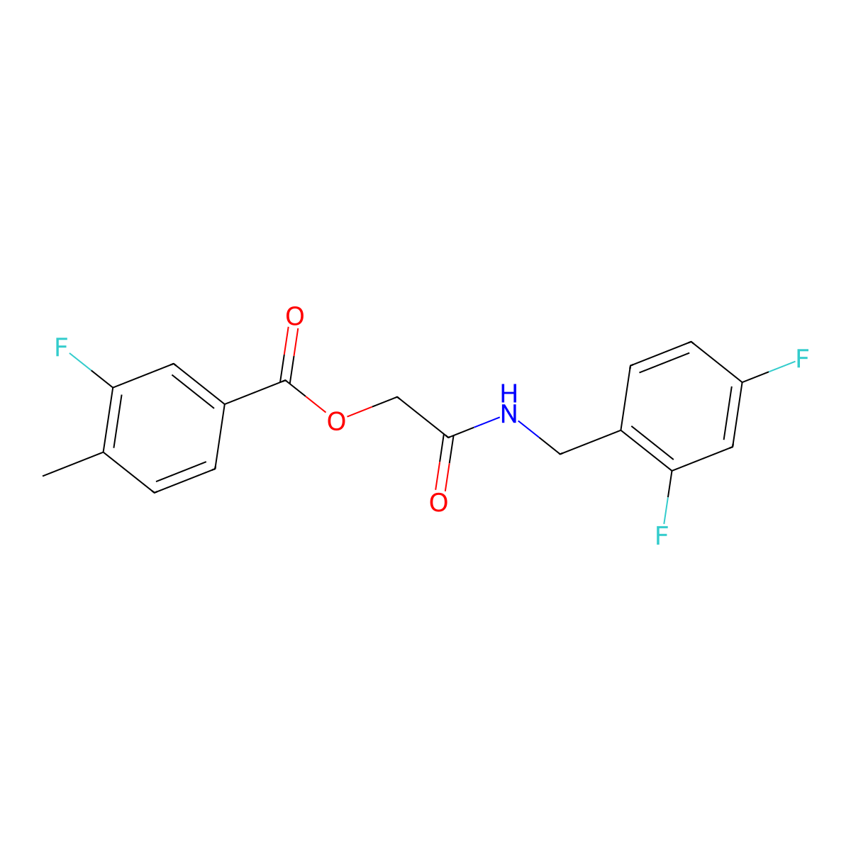 2-((2,4-Difluorobenzyl)amino)-2-oxoethyl 3-fluoro-4-methylbenzoate molecular structure, CAS 1291854-77-7