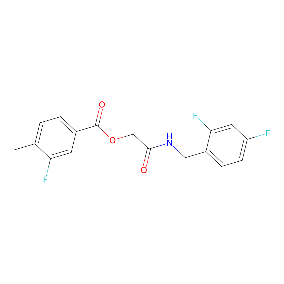 2-((2,4-Difluorobenzyl)amino)-2-oxoethyl 3-fluoro-4-methylbenzoate molecular structure, CAS 1291854-77-7