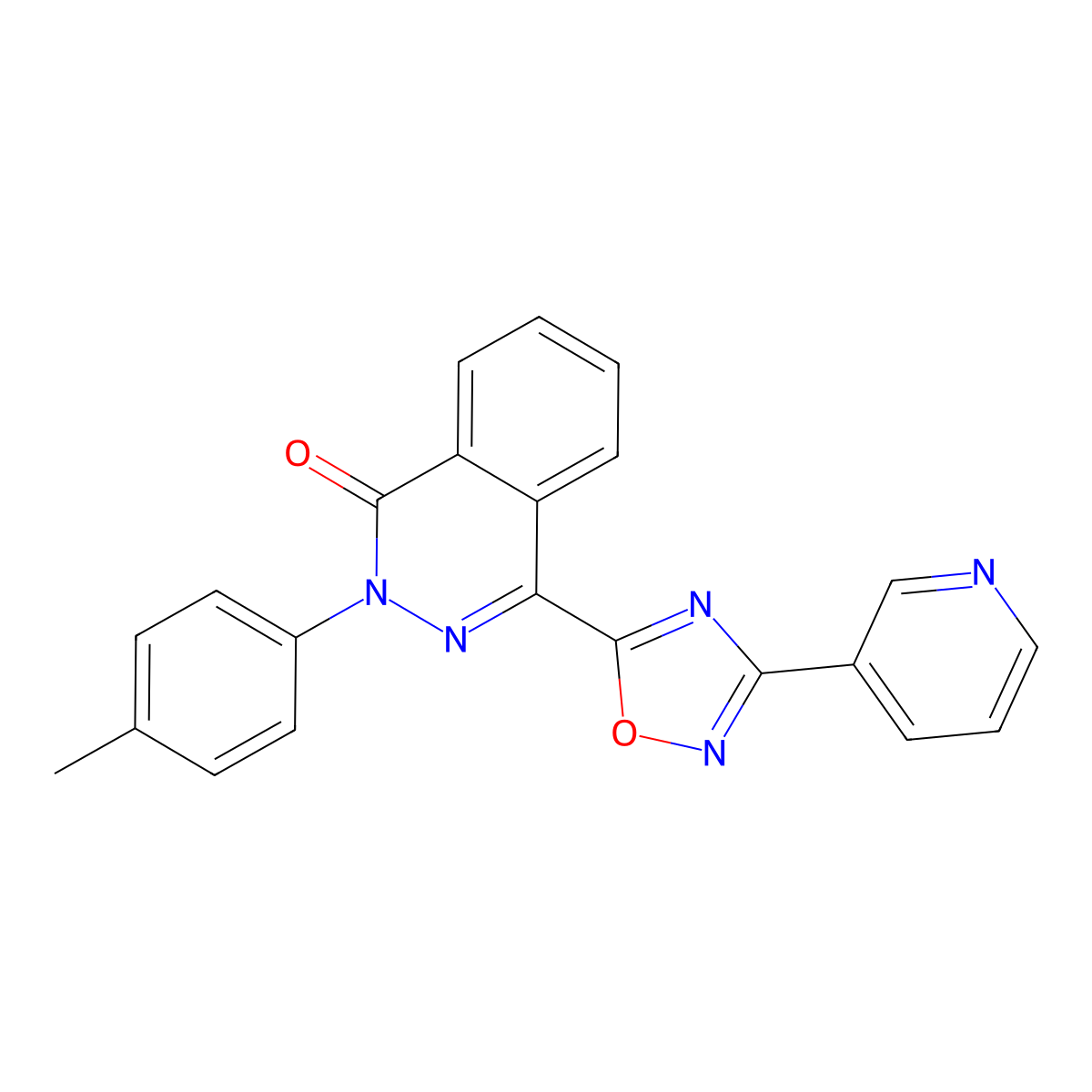 2-(4-methylphenyl)-4-(3-pyridin-3-yl-1,2,4-oxadiazol-5-yl)phthalazin-1(2H)-one molecular structure, CAS 1291855-04-3
