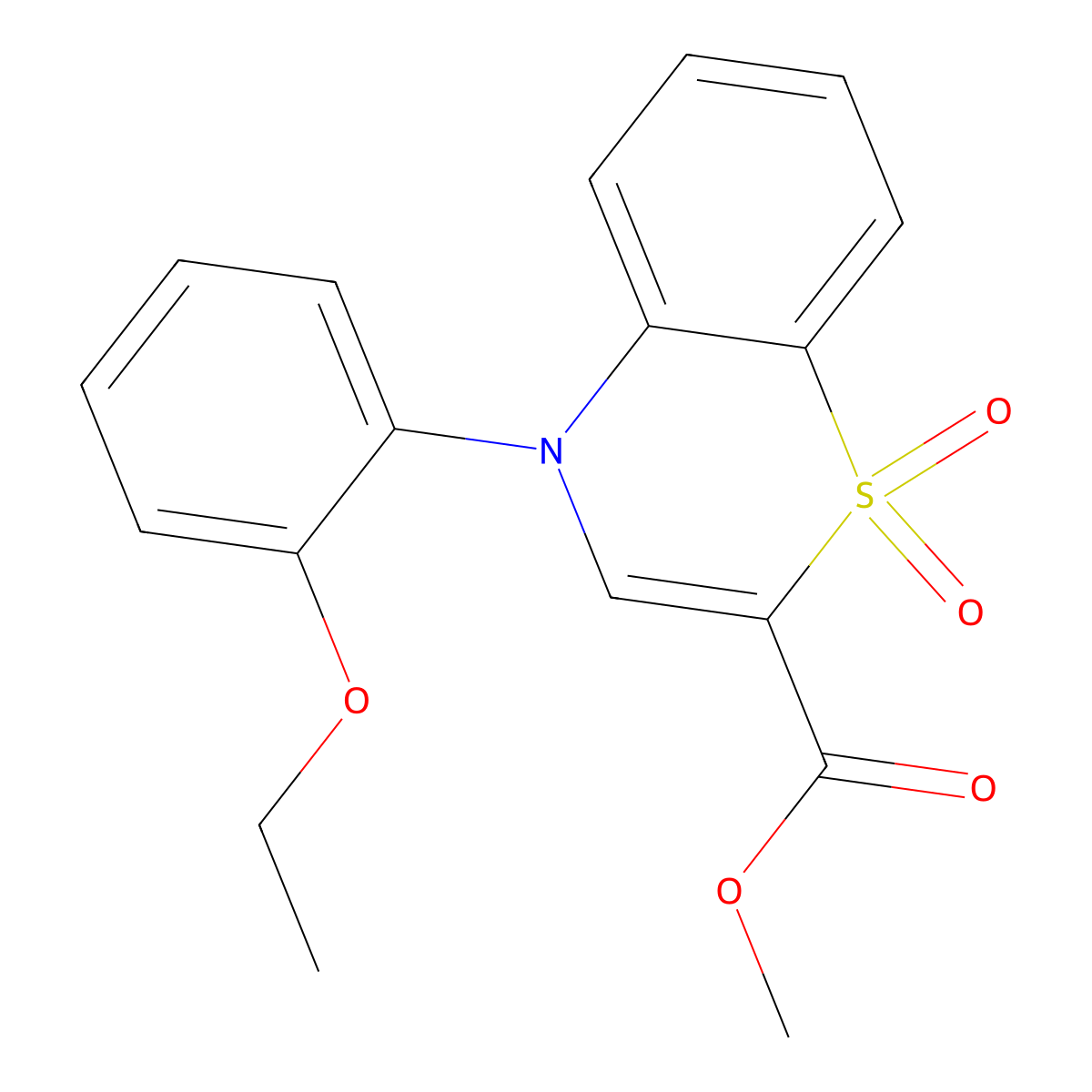 methyl 4-(2-ethoxyphenyl)-4H-1,4-benzothiazine-2-carboxylate 1,1-dioxide molecular structure, CAS 1291855-21-4