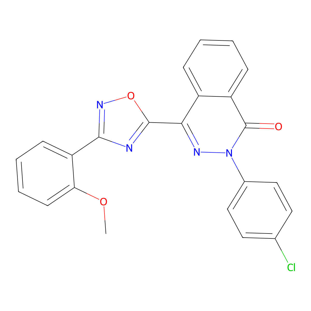 2-(4-chlorophenyl)-4-[3-(2-methoxyphenyl)-1,2,4-oxadiazol-5-yl]phthalazin-1(2H)-one molecular structure, CAS 1291855-29-2