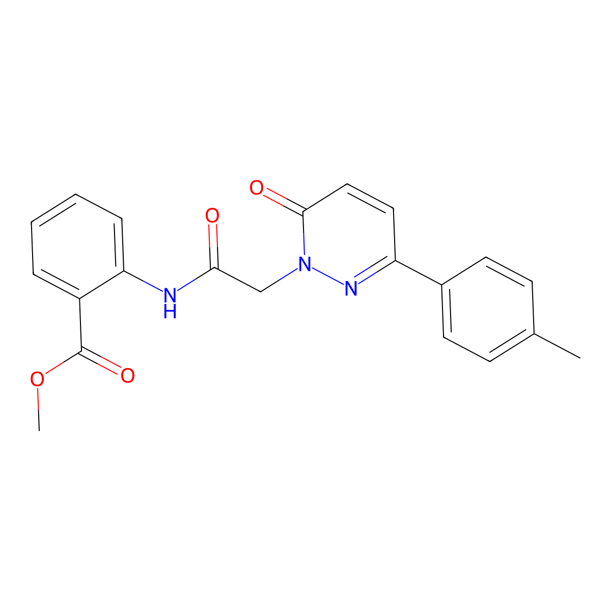 methyl 2-({[3-(4-methylphenyl)-6-oxopyridazin-1(6H)-yl]acetyl}amino)benzoate molecular structure, CAS 1291855-35-0