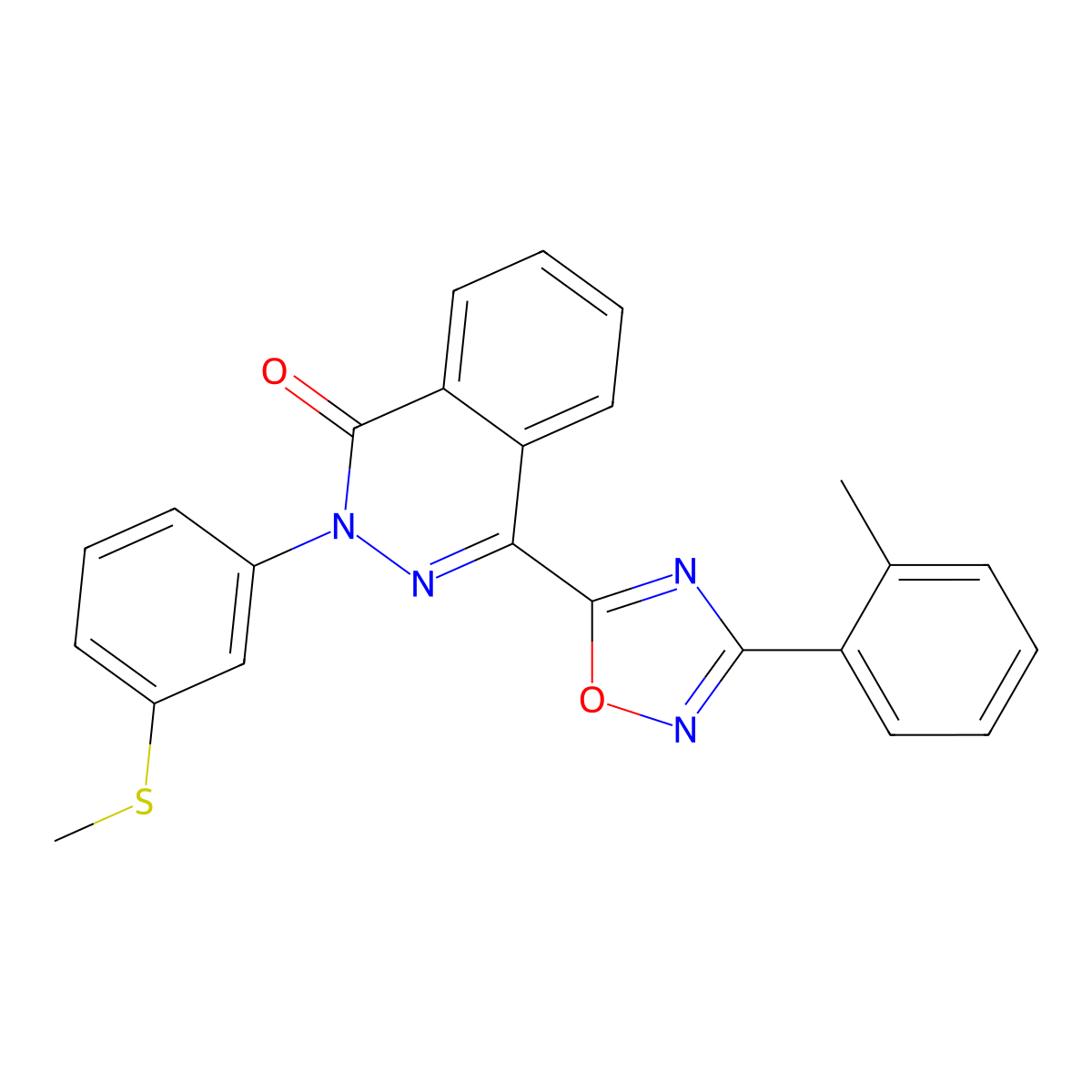 4-[3-(2-methylphenyl)-1,2,4-oxadiazol-5-yl]-2-[3-(methylthio)phenyl]phthalazin-1(2H)-one molecular structure, CAS 1291855-39-4