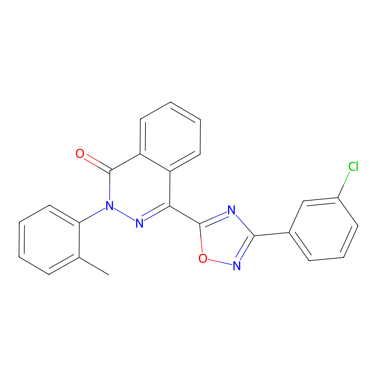 4-[3-(3-chlorophenyl)-1,2,4-oxadiazol-5-yl]-2-(2-methylphenyl)phthalazin-1(2H)-one molecular structure, CAS 1291855-48-5