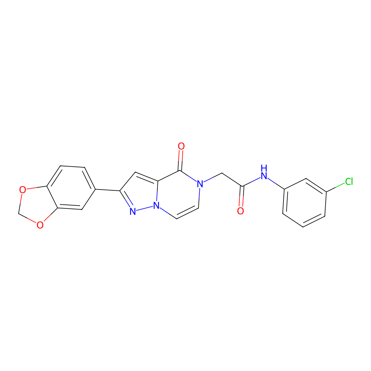 2-[2-(1,3-benzodioxol-5-yl)-4-oxopyrazolo[1,5-a]pyrazin-5(4H)-yl]-N-(3-chlorophenyl)acetamide molecular structure, CAS 1291855-86-1