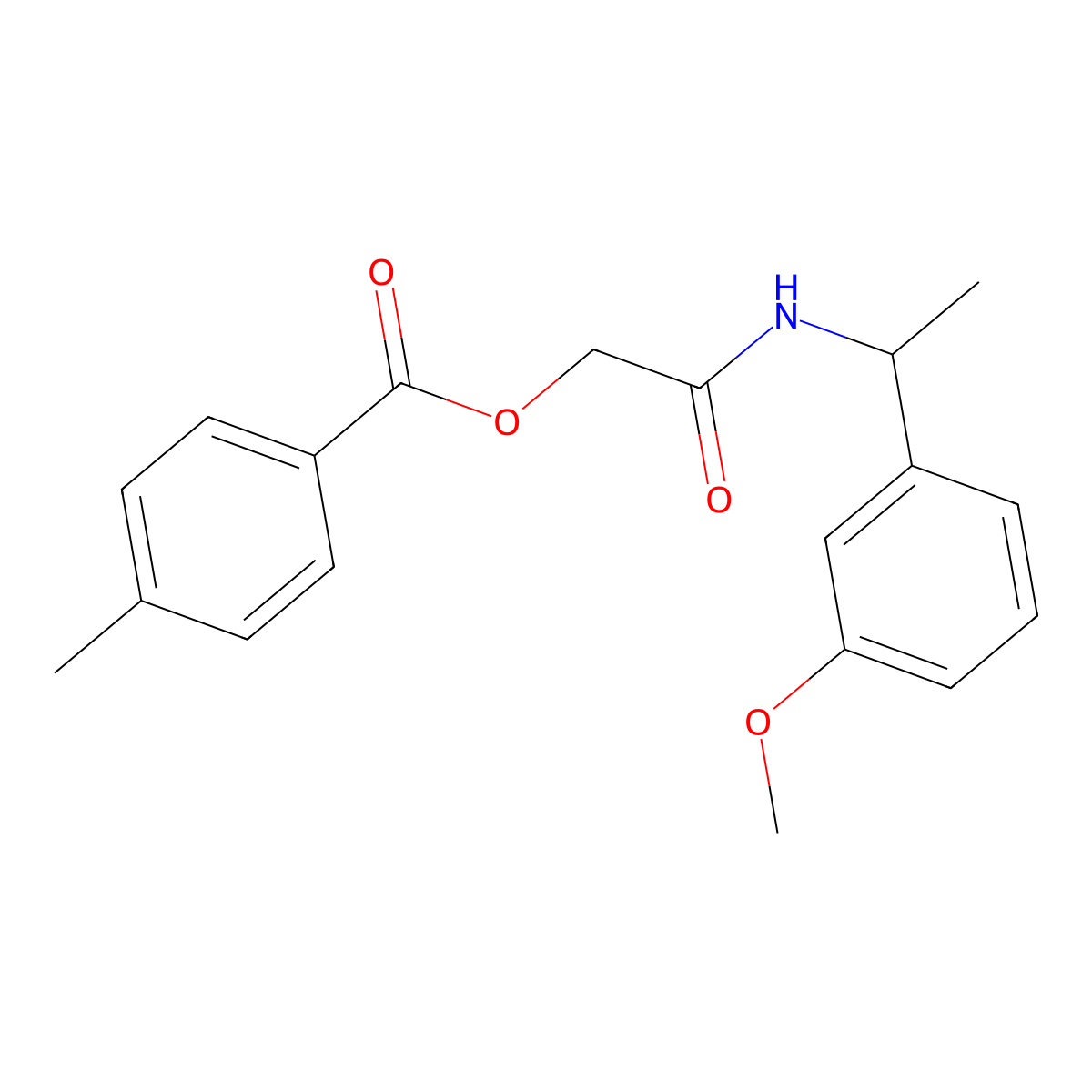 2-((1-(3-Methoxyphenyl)ethyl)amino)-2-oxoethyl 4-methylbenzoate molecular structure, CAS 1291855-87-2