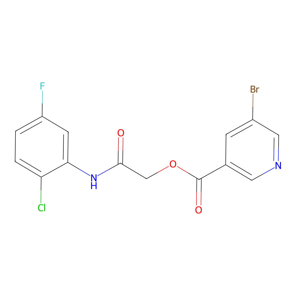 2-[(2-Chloro-5-fluorophenyl)amino]-2-oxoethyl 5-bromopyridine-3-carboxylate molecular structure, CAS 1291855-90-7