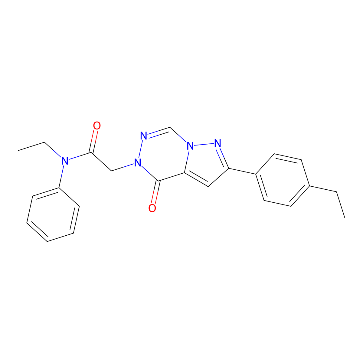 N-ethyl-2-[2-(4-ethylphenyl)-4-oxo-4H,5H-pyrazolo[1,5-d][1,2,4]triazin-5-yl]-N-phenylacetamide molecular structure, CAS 1291855-95-2