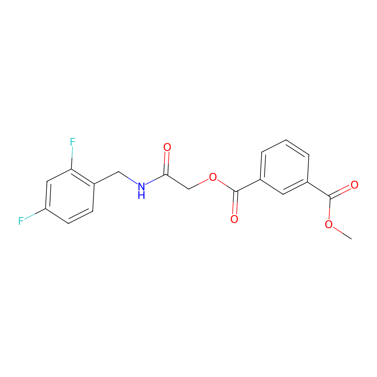 2-[(2,4-Difluorobenzyl)amino]-2-oxoethyl methyl benzene-1,3-dicarboxylate molecular structure, CAS 1291856-10-4