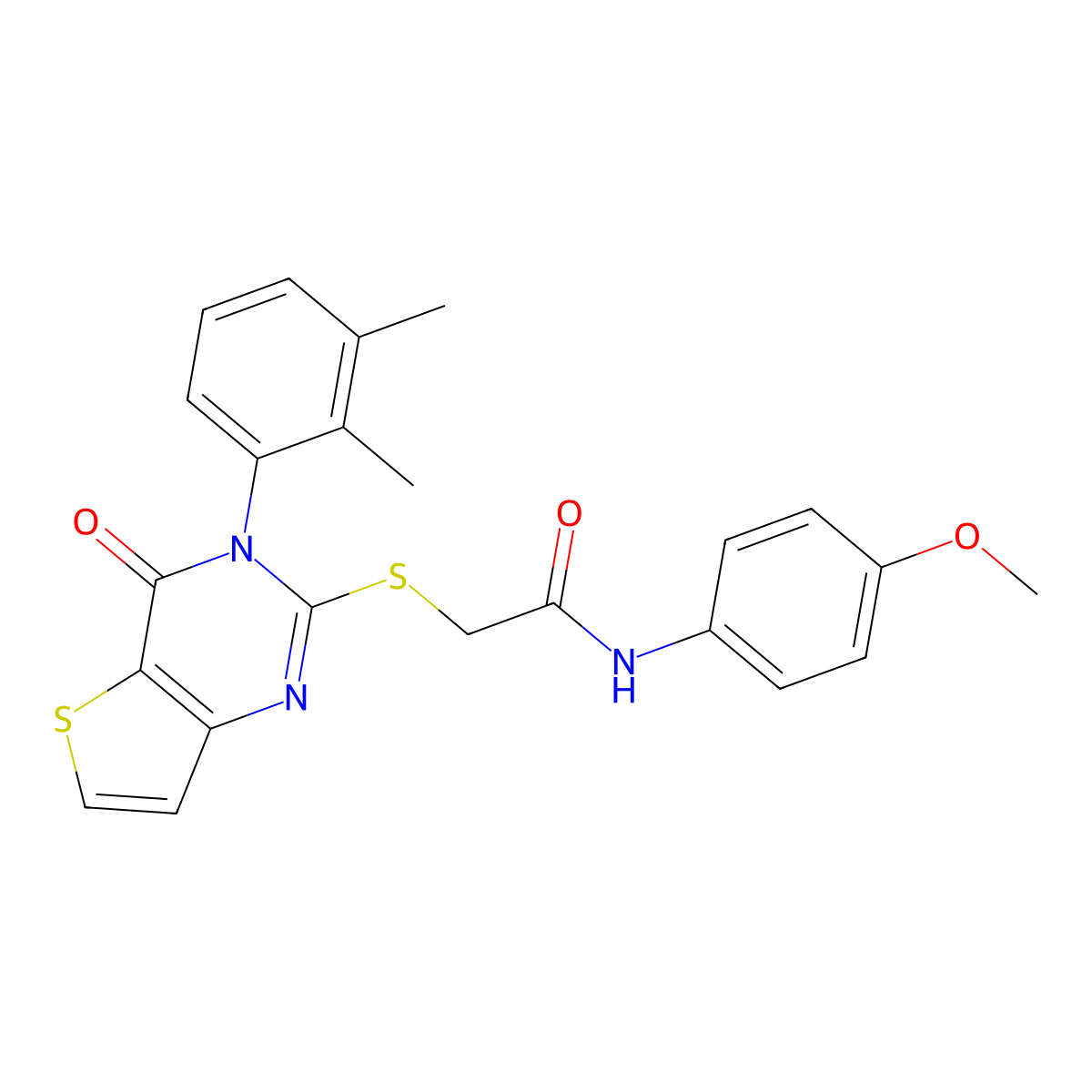 2-{[3-(2,3-dimethylphenyl)-4-oxo-3,4-dihydrothieno[3,2-d]pyrimidin-2-yl]sulfanyl}-N-(4-methoxyphenyl)acetamide molecular structure, CAS 1291856-23-9