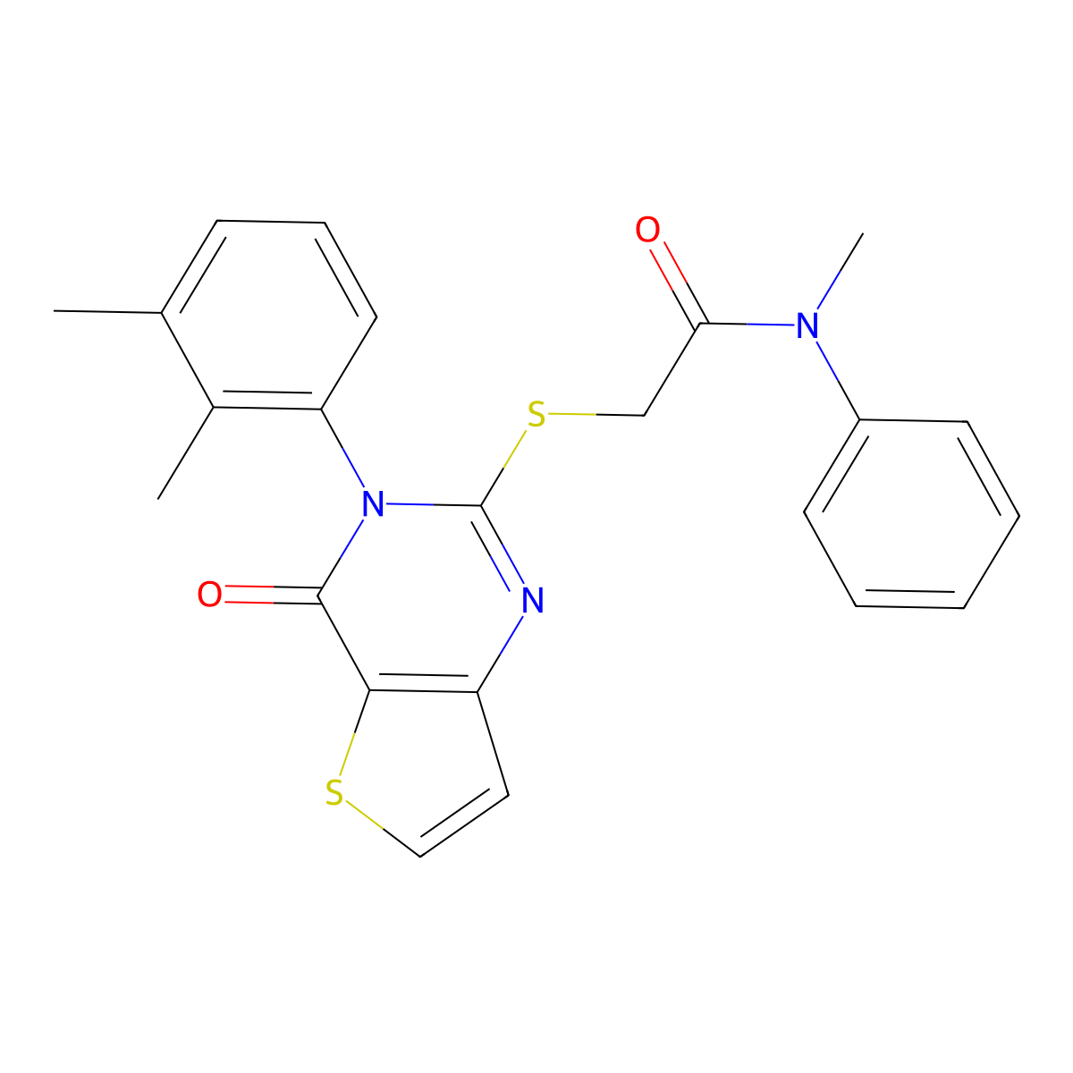 2-{[3-(2,3-dimethylphenyl)-4-oxo-3,4-dihydrothieno[3,2-d]pyrimidin-2-yl]sulfanyl}-N-methyl-N-phenylacetamide molecular structure, CAS 1291856-25-1