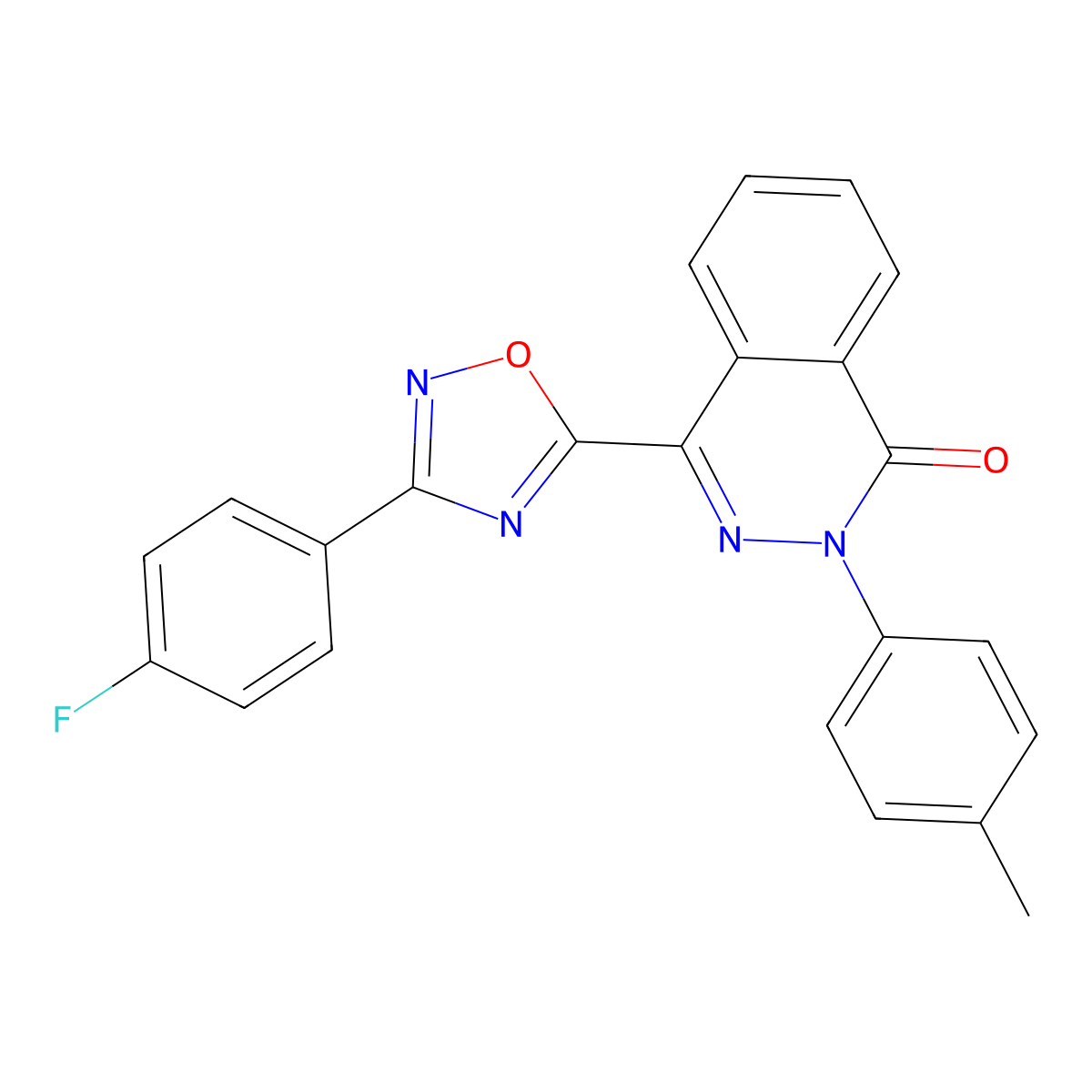 4-[3-(4-fluorophenyl)-1,2,4-oxadiazol-5-yl]-2-(4-methylphenyl)phthalazin-1(2H)-one molecular structure, CAS 1291856-47-7