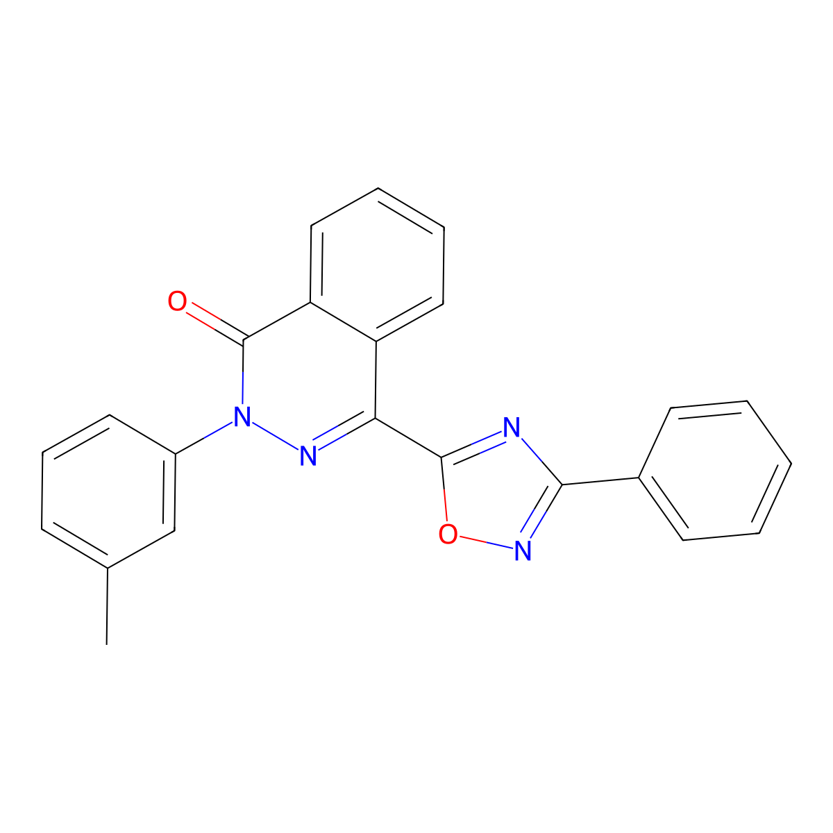2-(3-methylphenyl)-4-(3-phenyl-1,2,4-oxadiazol-5-yl)phthalazin-1(2H)-one molecular structure, CAS 1291856-62-6