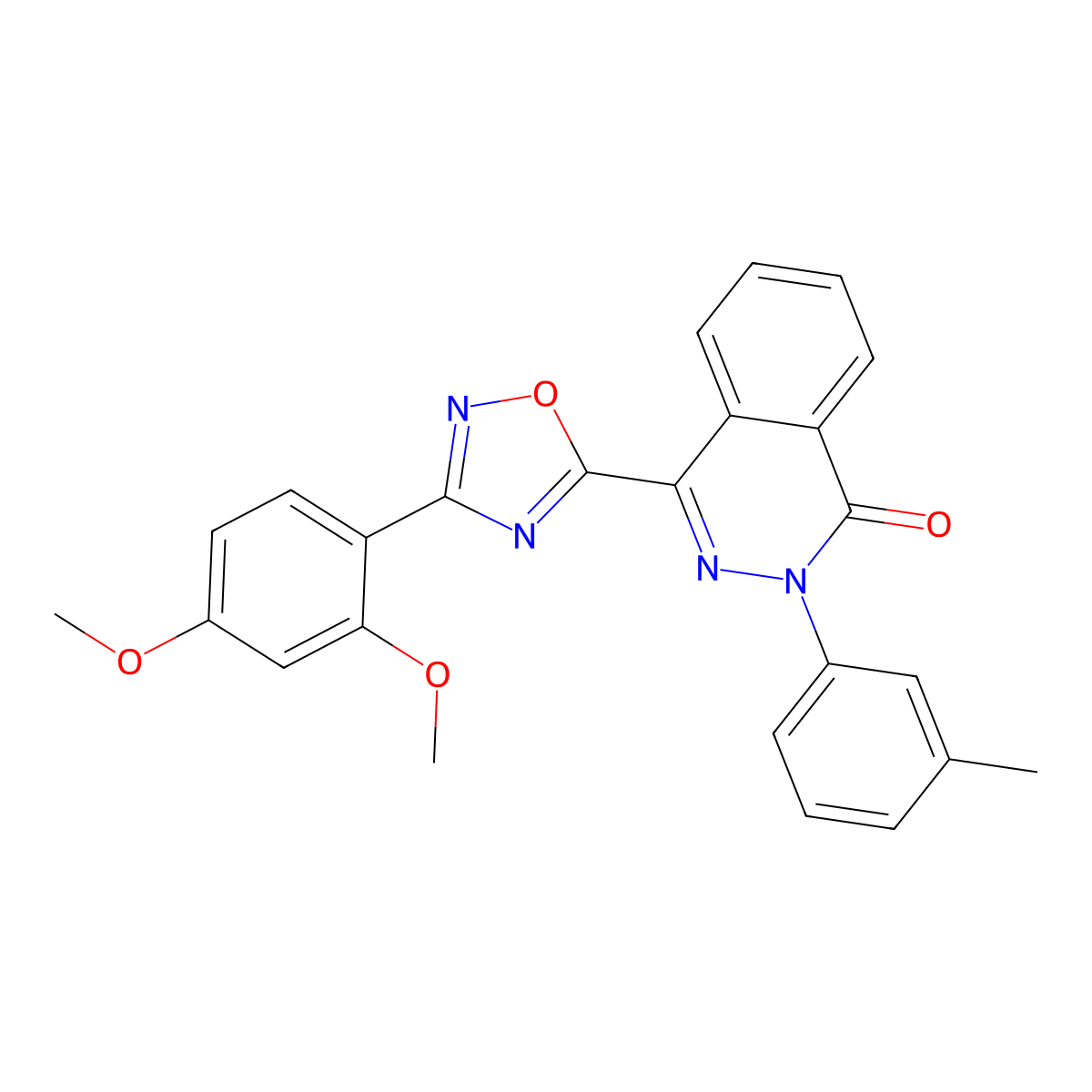 4-[3-(2,4-dimethoxyphenyl)-1,2,4-oxadiazol-5-yl]-2-(3-methylphenyl)phthalazin-1(2H)-one molecular structure, CAS 1291856-68-2