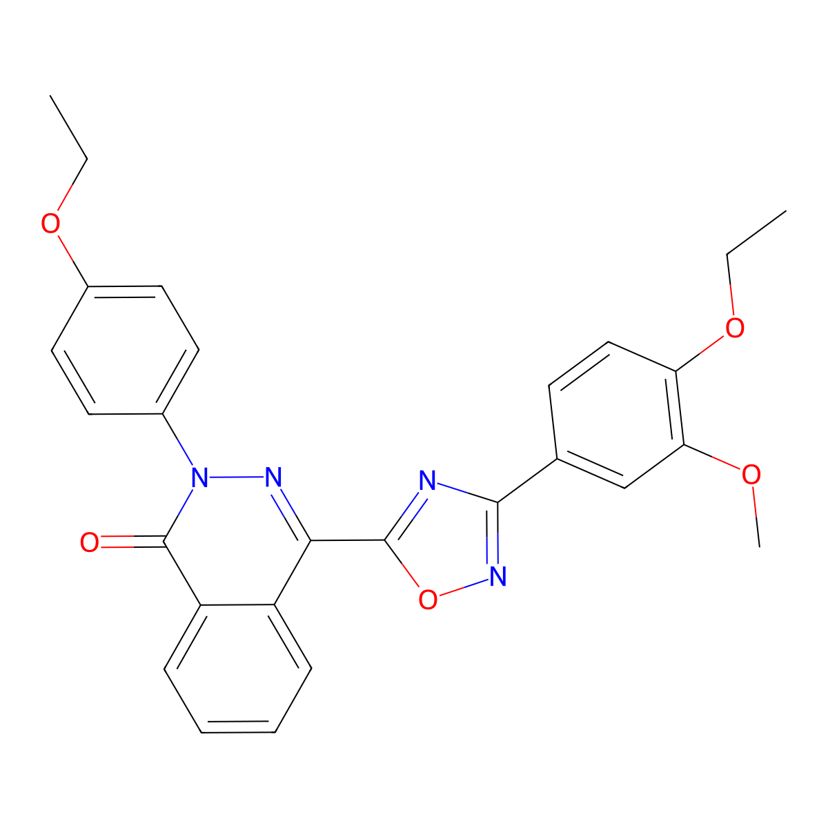 4-[3-(4-ethoxy-3-methoxyphenyl)-1,2,4-oxadiazol-5-yl]-2-(4-ethoxyphenyl)phthalazin-1(2H)-one molecular structure, CAS 1291856-80-8